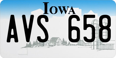 IA license plate AVS658