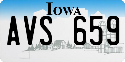 IA license plate AVS659