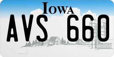 IA license plate AVS660