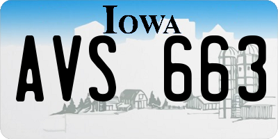 IA license plate AVS663