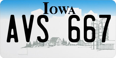 IA license plate AVS667