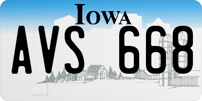 IA license plate AVS668