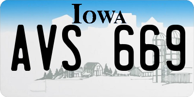 IA license plate AVS669