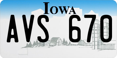 IA license plate AVS670
