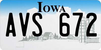 IA license plate AVS672