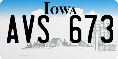IA license plate AVS673