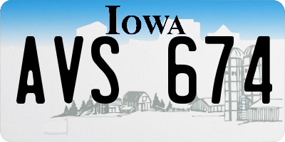 IA license plate AVS674