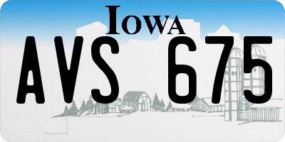 IA license plate AVS675