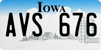 IA license plate AVS676