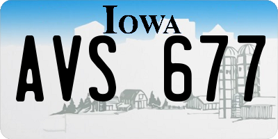 IA license plate AVS677