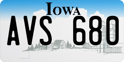 IA license plate AVS680