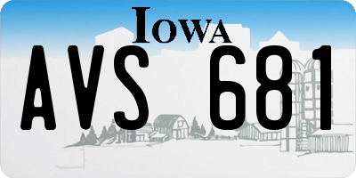 IA license plate AVS681