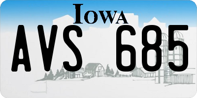 IA license plate AVS685
