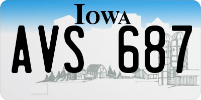 IA license plate AVS687