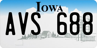 IA license plate AVS688