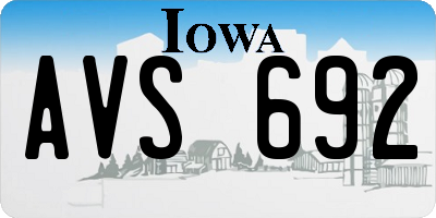 IA license plate AVS692