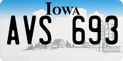 IA license plate AVS693