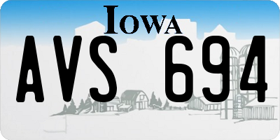 IA license plate AVS694
