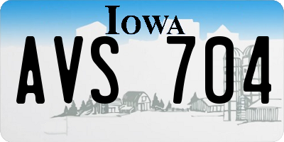 IA license plate AVS704