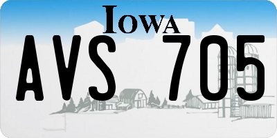 IA license plate AVS705