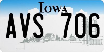 IA license plate AVS706