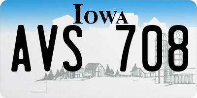 IA license plate AVS708