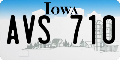 IA license plate AVS710