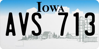 IA license plate AVS713