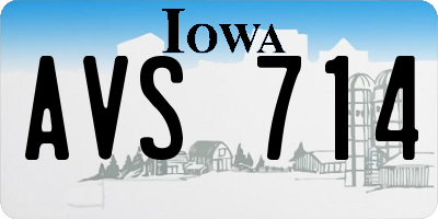 IA license plate AVS714