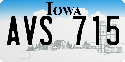 IA license plate AVS715
