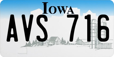 IA license plate AVS716