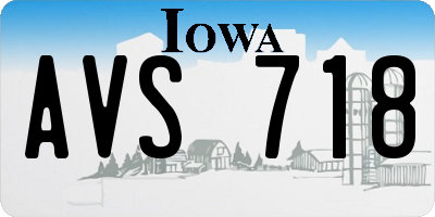 IA license plate AVS718