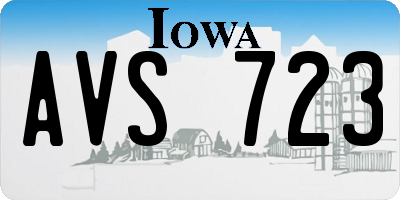 IA license plate AVS723