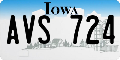 IA license plate AVS724
