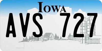 IA license plate AVS727