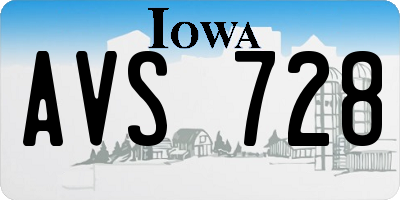 IA license plate AVS728