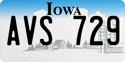 IA license plate AVS729