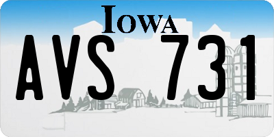 IA license plate AVS731