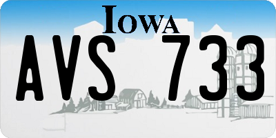 IA license plate AVS733