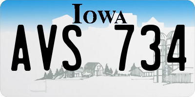 IA license plate AVS734