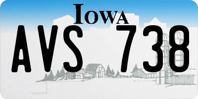 IA license plate AVS738