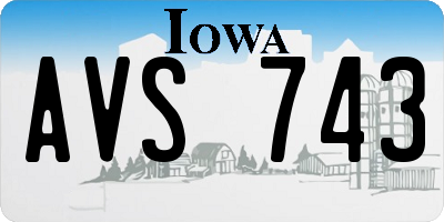 IA license plate AVS743