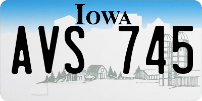 IA license plate AVS745