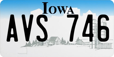 IA license plate AVS746