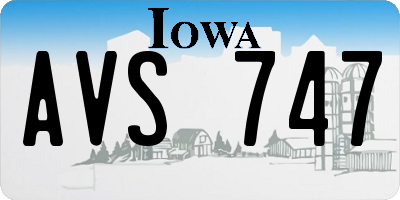 IA license plate AVS747