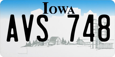 IA license plate AVS748