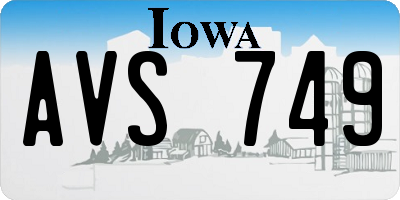 IA license plate AVS749