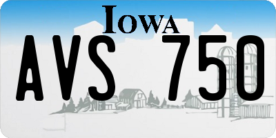 IA license plate AVS750