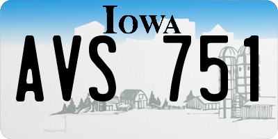 IA license plate AVS751