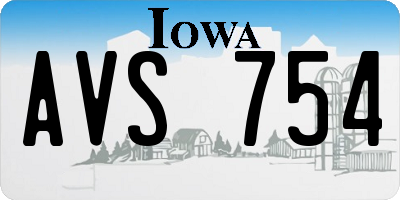 IA license plate AVS754